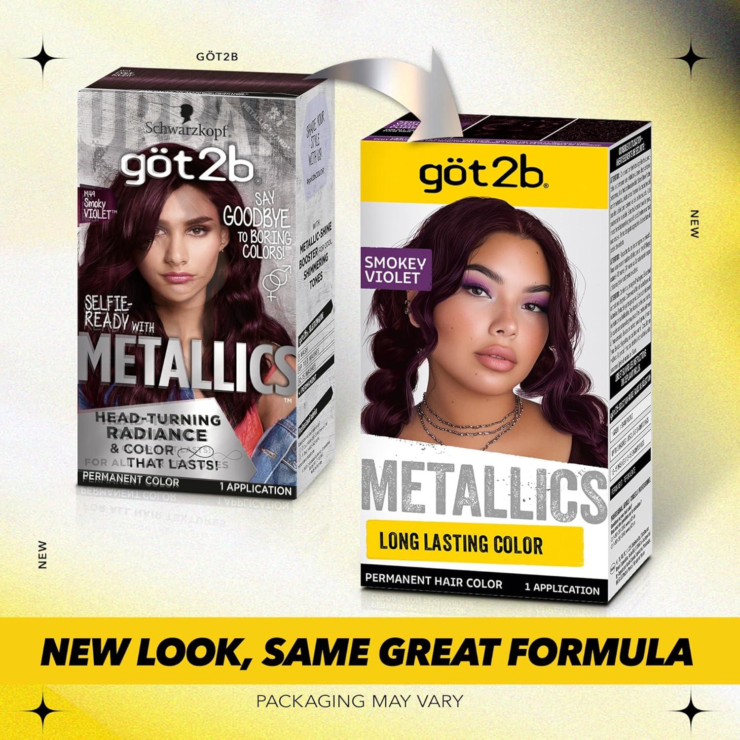 Schwarzkopf Got2b Metallics Permanent Hair Color, M49 Smoky Violet