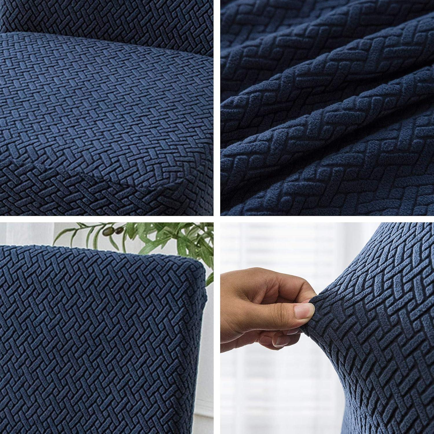 Chair Covers for Dining Room 4 Pack Navy Blue Chair Covers Super Fit Washable Kitchen Chair Protector Cover for Dining Room, Hotel, Ceremony