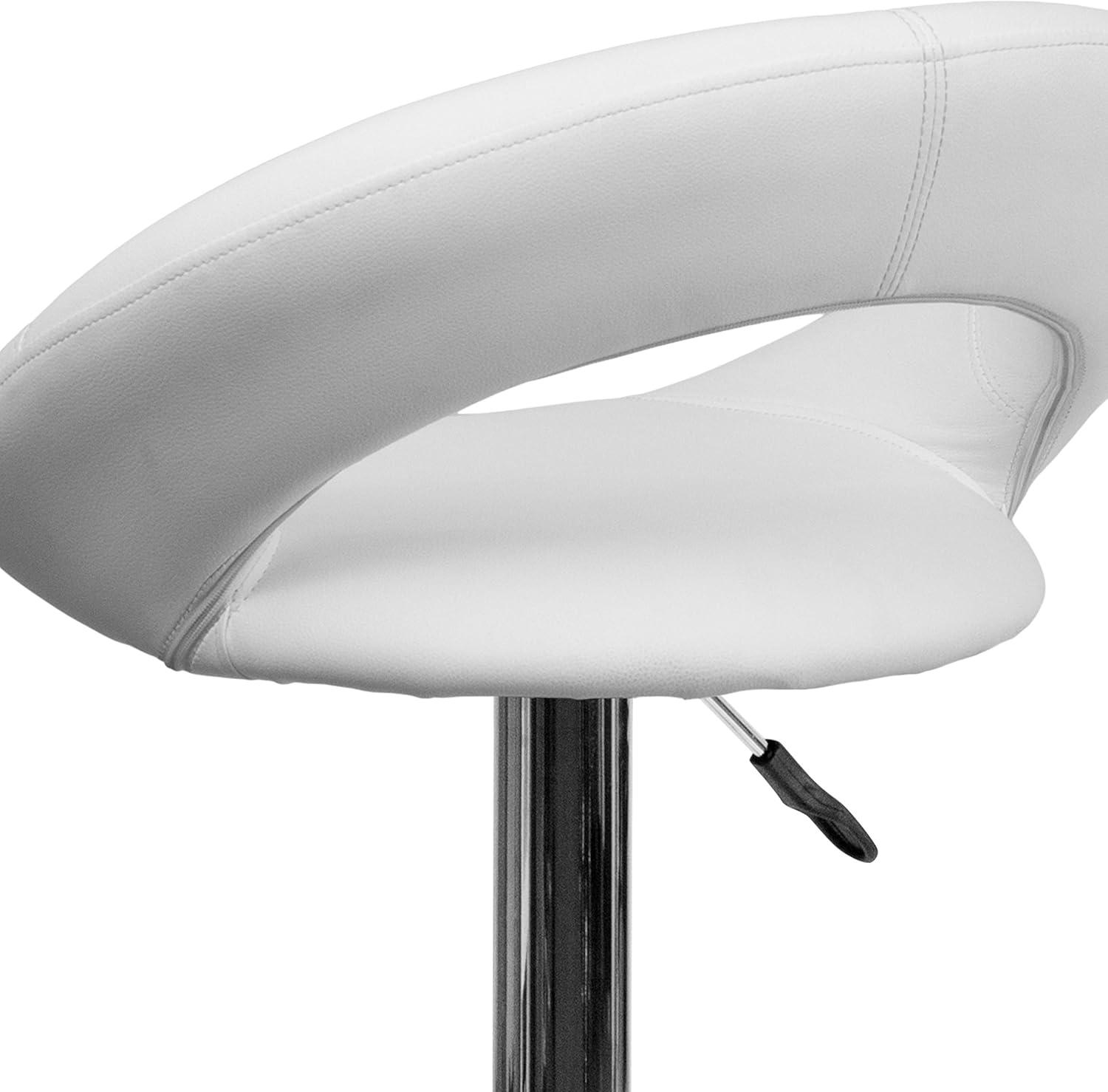 Flash Furniture Contemporary Vinyl Rounded Orbit-Style Back Adjustable Height Barstool with Chrome Base