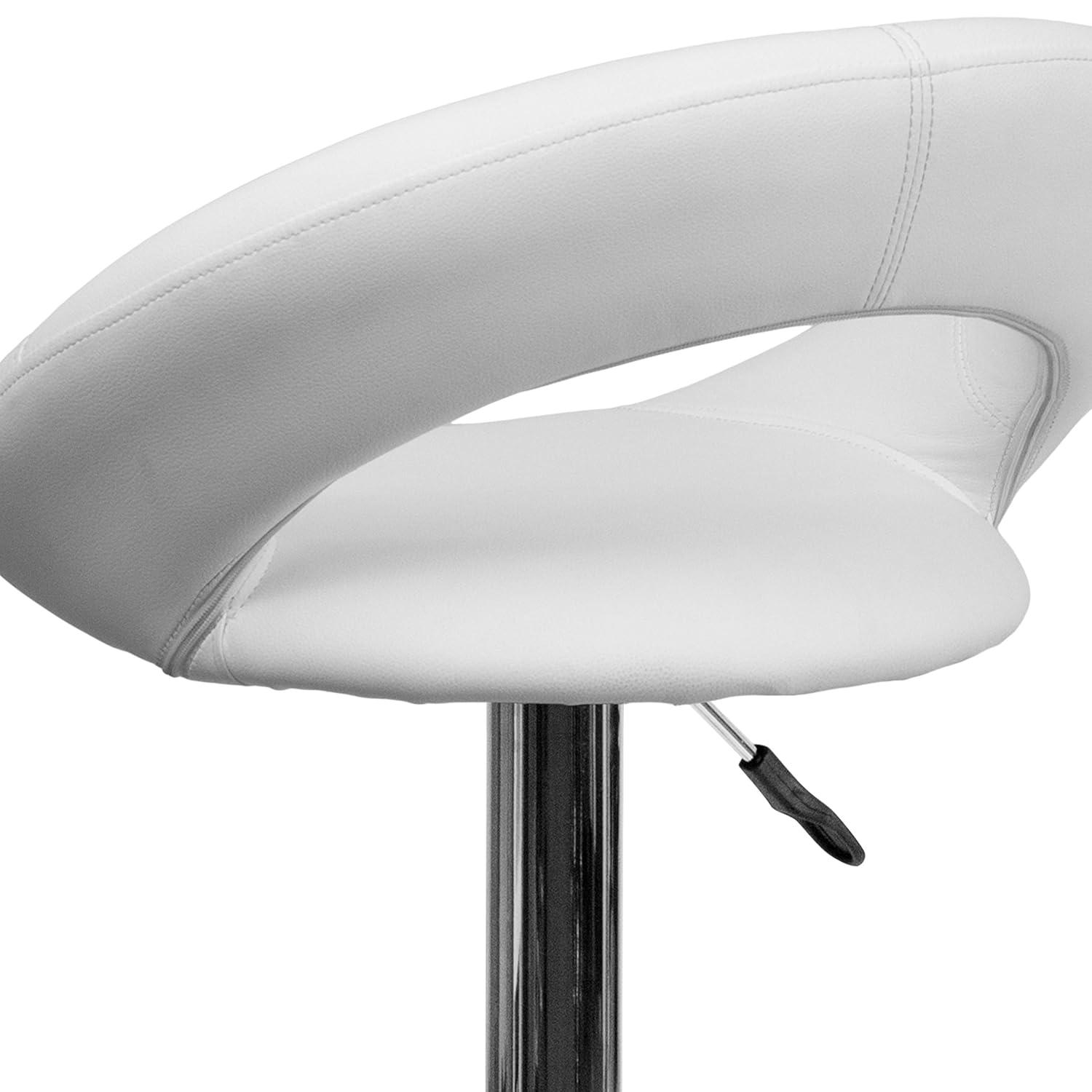 Flash Furniture Contemporary Vinyl Rounded Orbit-Style Back Adjustable Height Barstool with Chrome Base