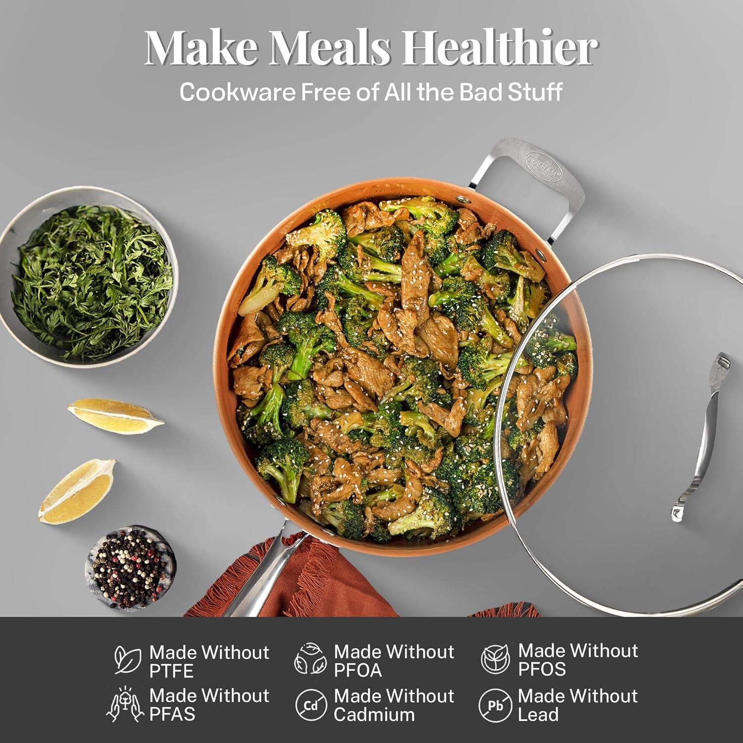 Gotham Steel 20 Piece Nonstick Cookware and Bakeware Set, Stay Cool Handles, Oven & Dishwasher Safe