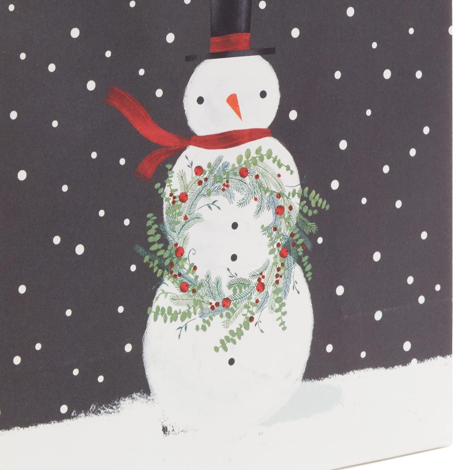 Hallmark 6" Small Holiday Gift Bags (8 Bags: Winter Foliage, Rustic Snowman, "Joy" on Red, Black and White Trees)