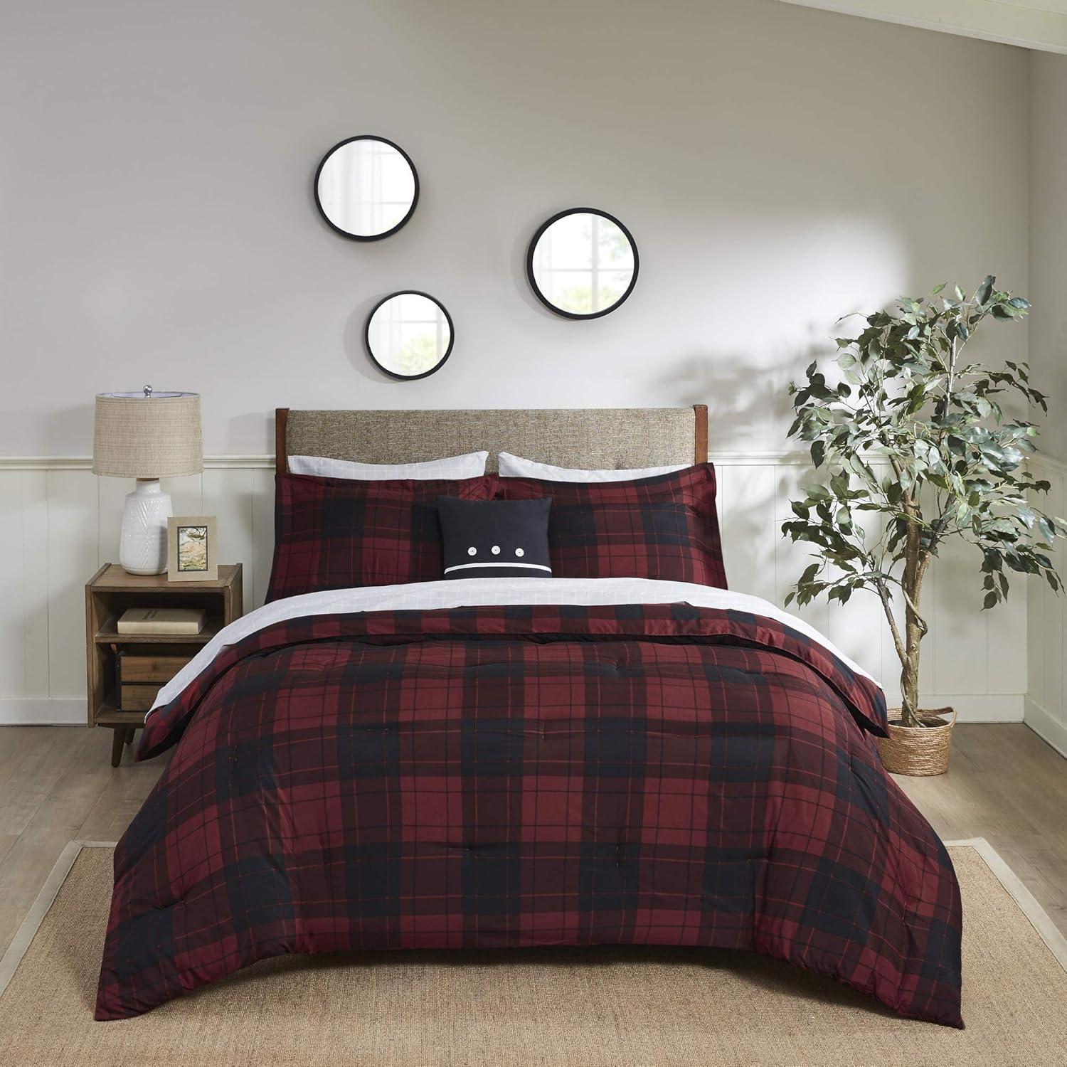 Madison Park Essentials Everest Reversible Plaid Comforter Set with Bed Sheets