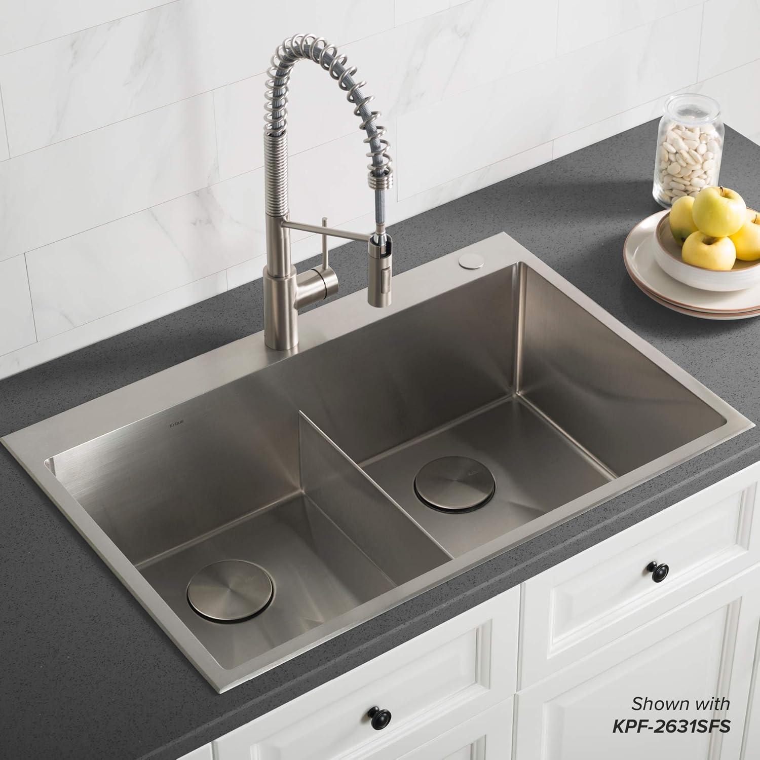 KRAUS Standart PRO Drop In 16 Gauge Bar Stainless Steel Kitchen Sink