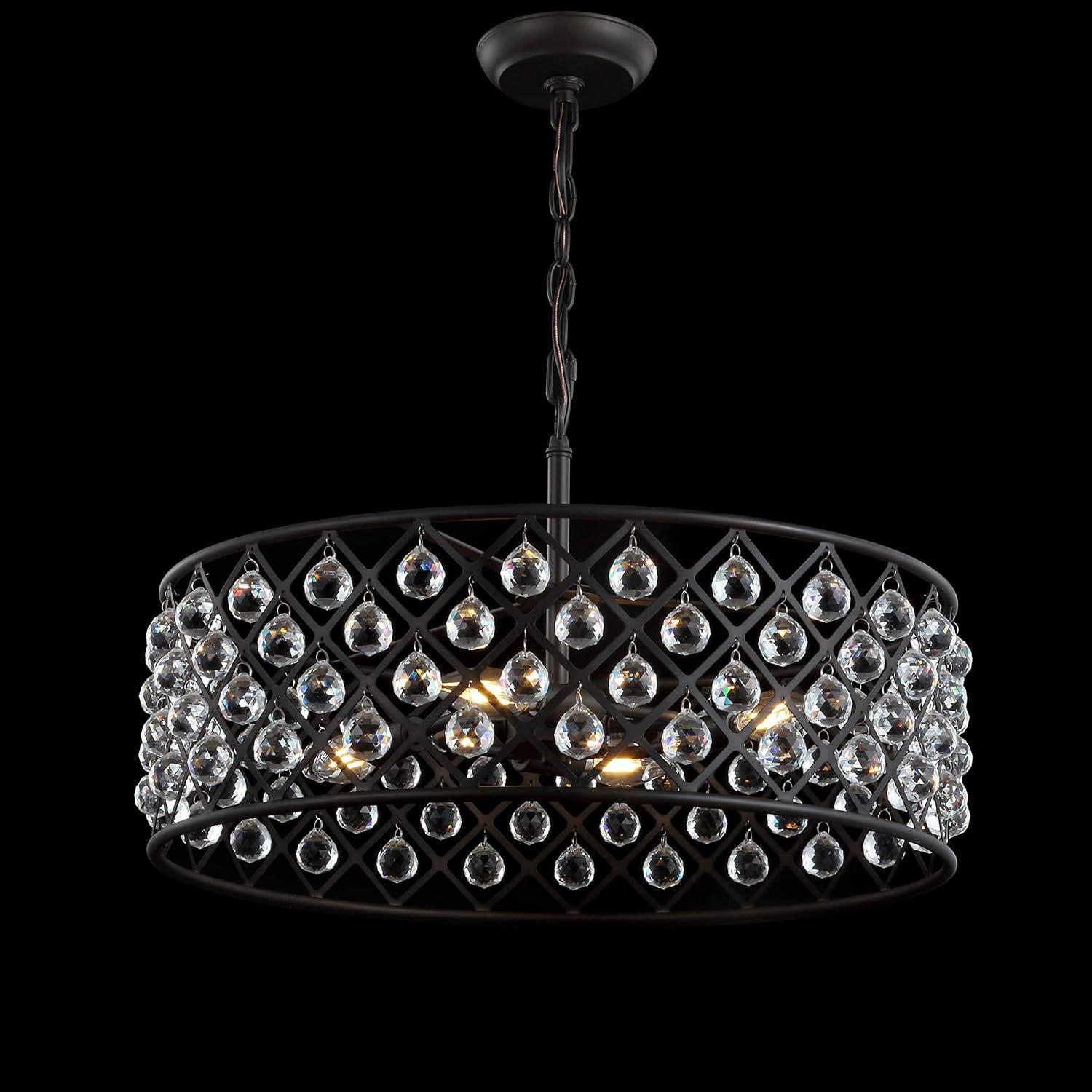 Gabrielle 23" Crystal/Metal LED Pendant, Oil-Rubbed Bronze