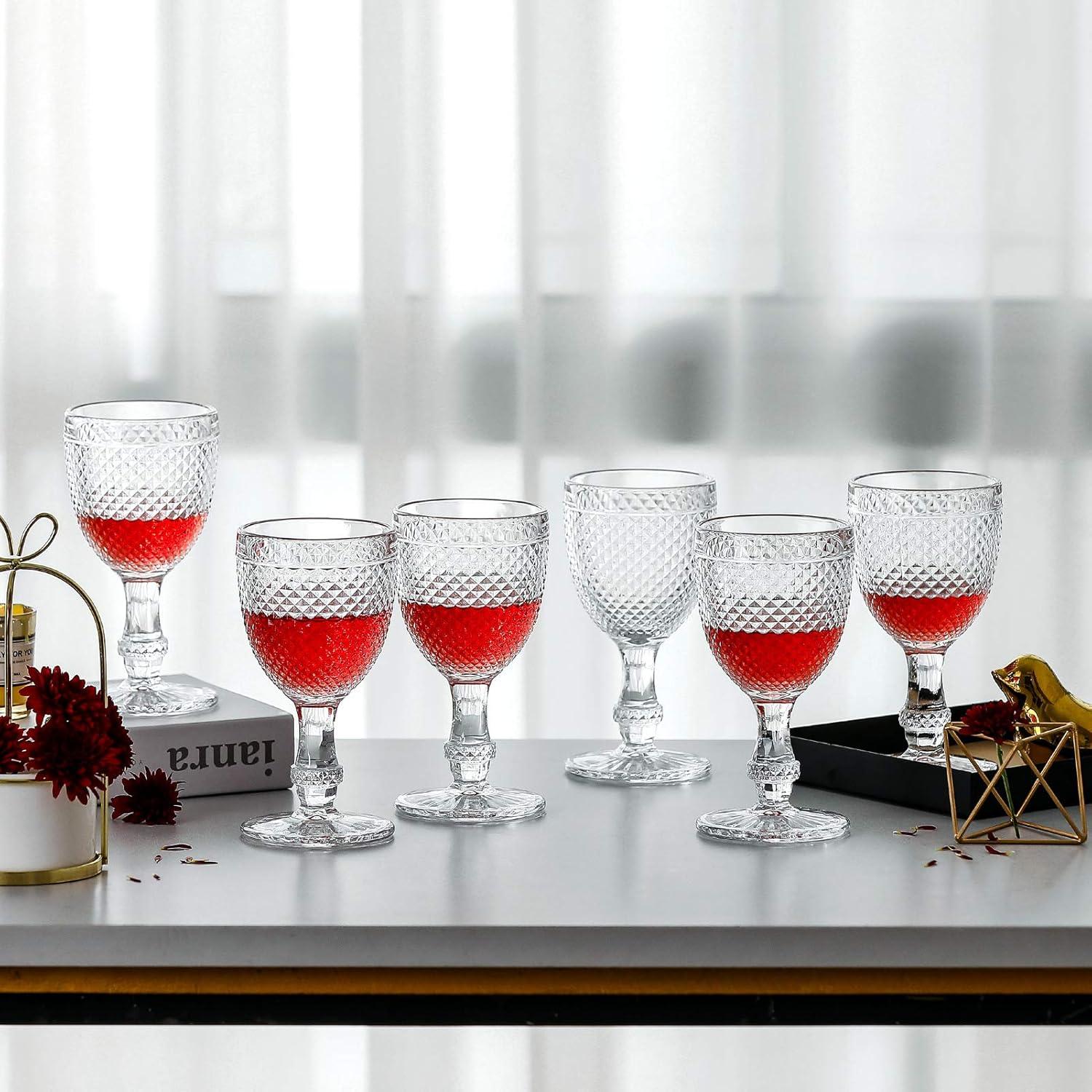 HOMEW Chroma Collection Wine Goblets Glasses set of 6, 10.6 oz