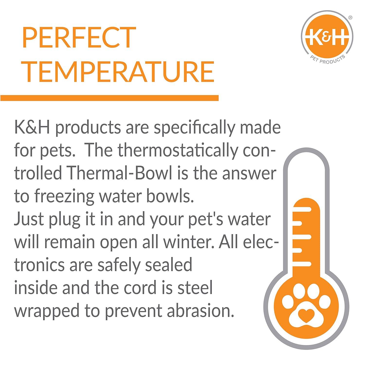 K&H Pet Products Thermal-Bowl 32oz. Slate Gray 12W