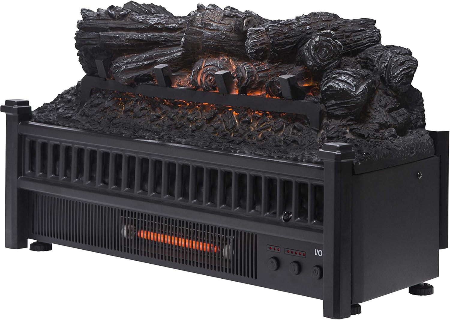 Pleasant Hearth Electric Log Insert with Removable Fireback with Heater