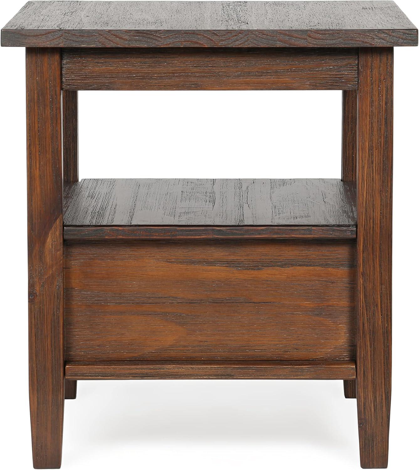 Warm Shaker Solid Wood End Table with Storage