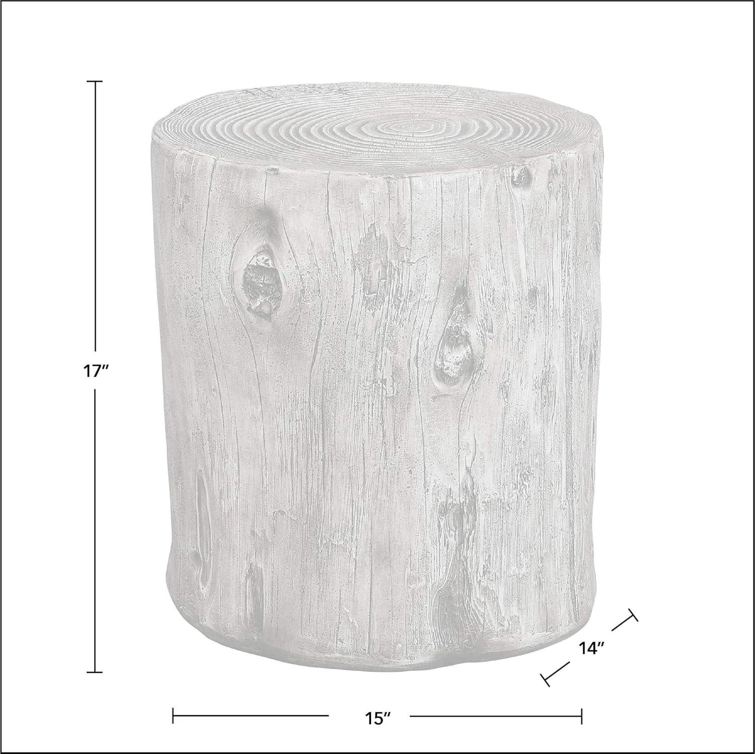 FirsTime & Co. Gray Arbor Log Outdoor End Table, Farmhouse, Weathered, Round, Wood, 15 x 14 x 17 in