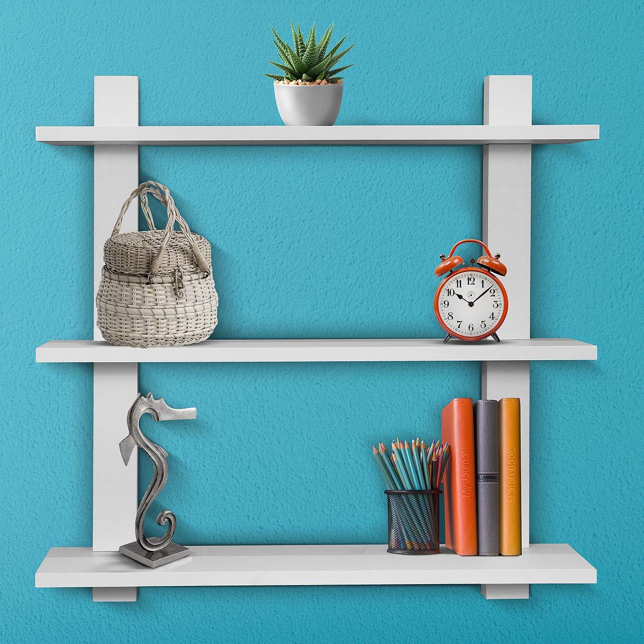 Sorbus 3 Tier Decorative Floating Wall Shelf - for Books, Trophies, Wall Decor, Kitchen, Living Room & Bathroom Decor
