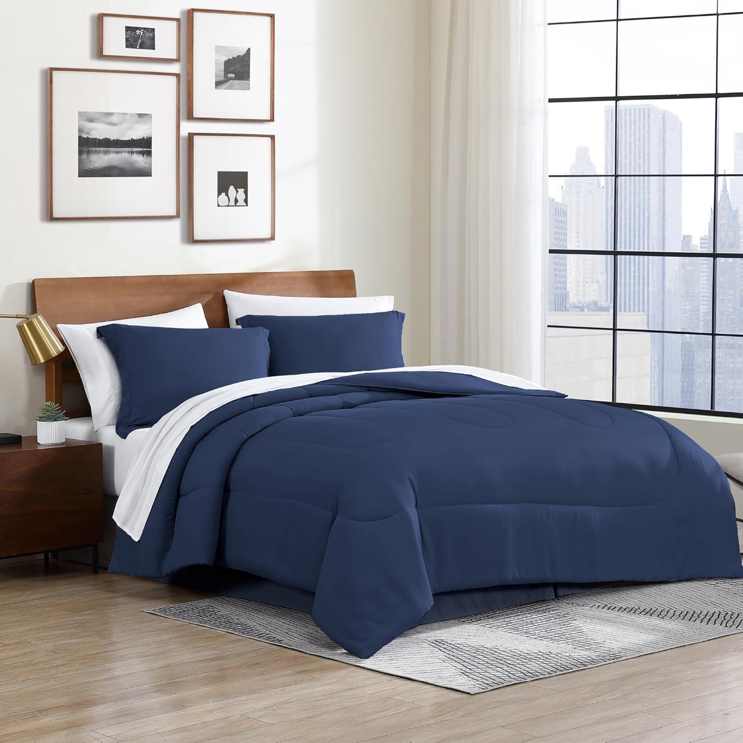 Indigo King 8-Piece Down Alternative Microfiber Bed in a Bag Set