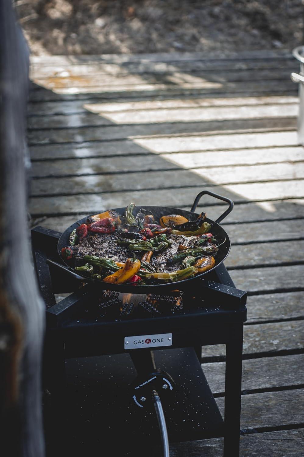 GasOne 275,000 BTU Propane Burner Cooker With Regulator with Steel Braided Hose For Outdoor Cooking, Turkey Fry