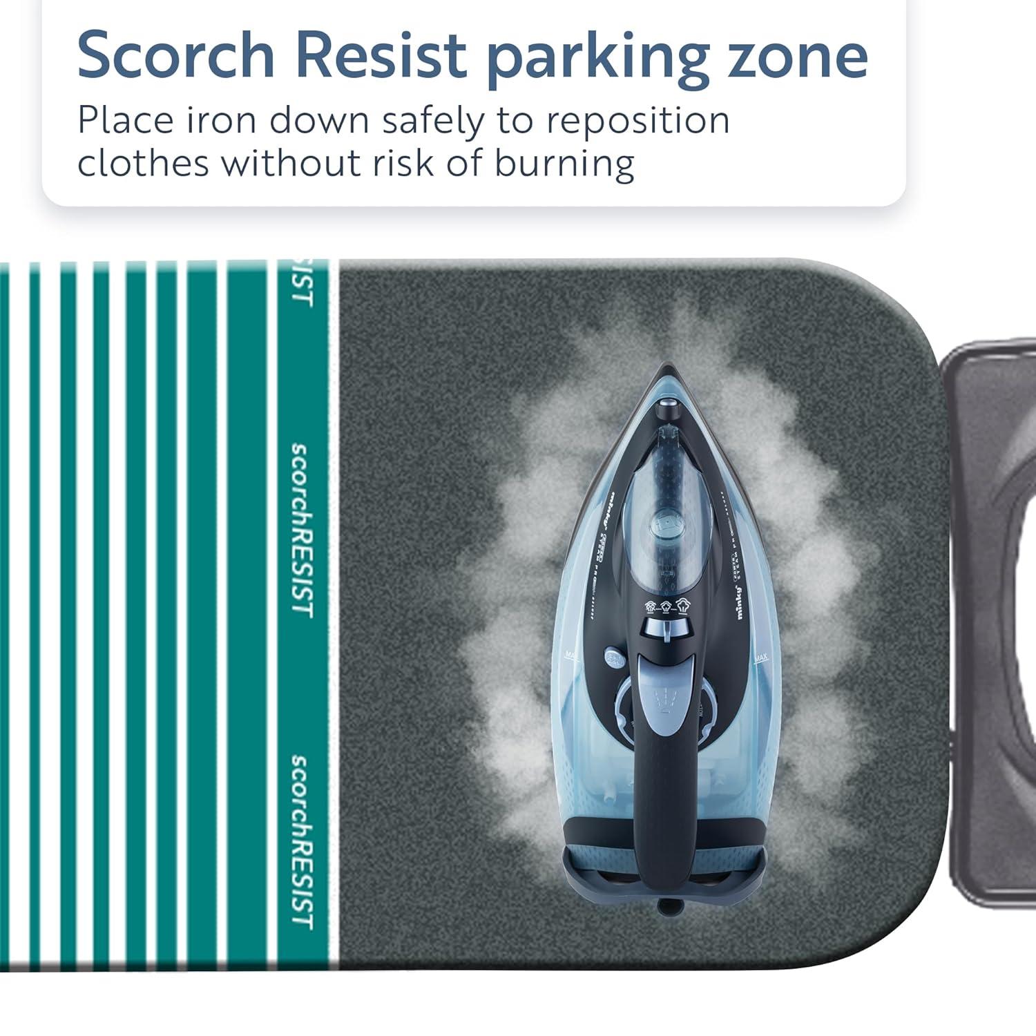 Extra Wide Black Iron Floor Mount Foldable Ironing Board