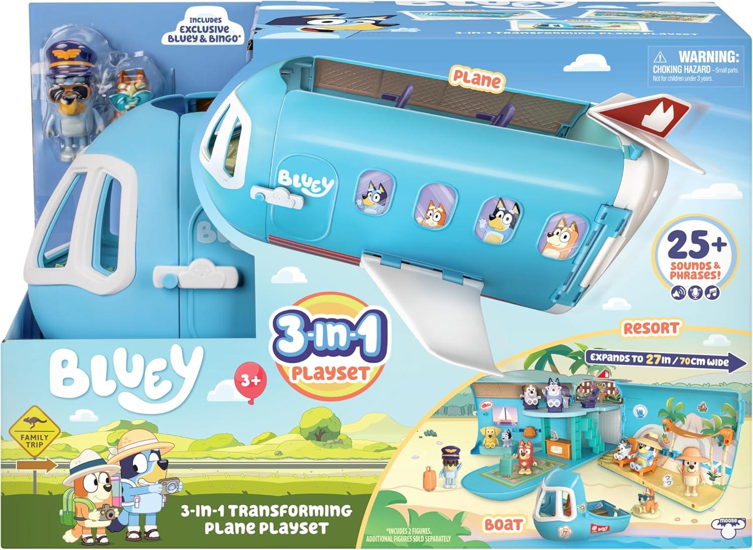 Bluey 3-in-1 Airplane Playset