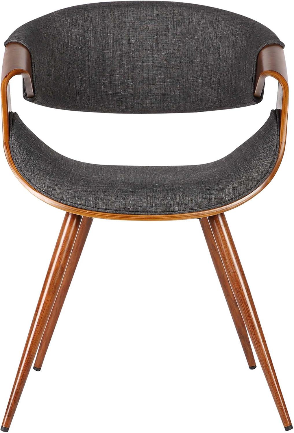 Armen Living Butterfly Modern Fabric Dining Chair in Walnut and Charcoal