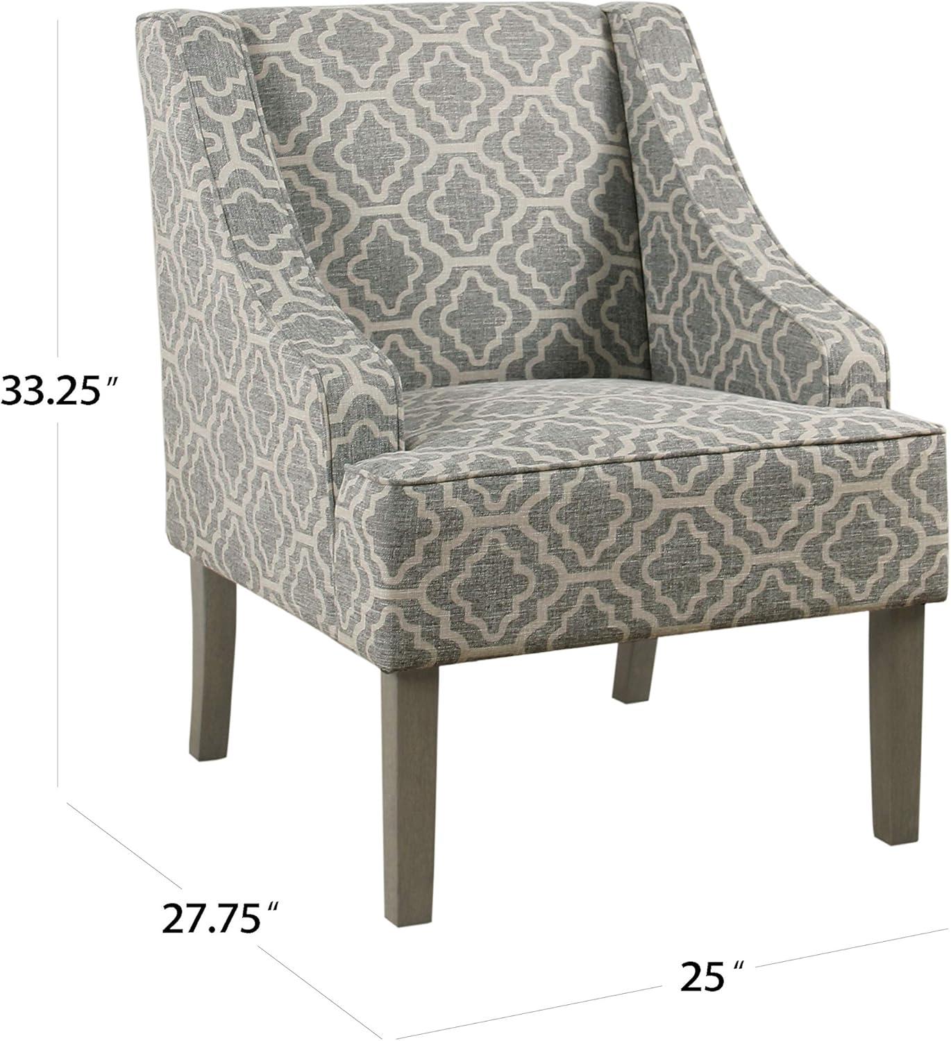Classic Swoop Accent Armchair Brindle Gray- HomePop