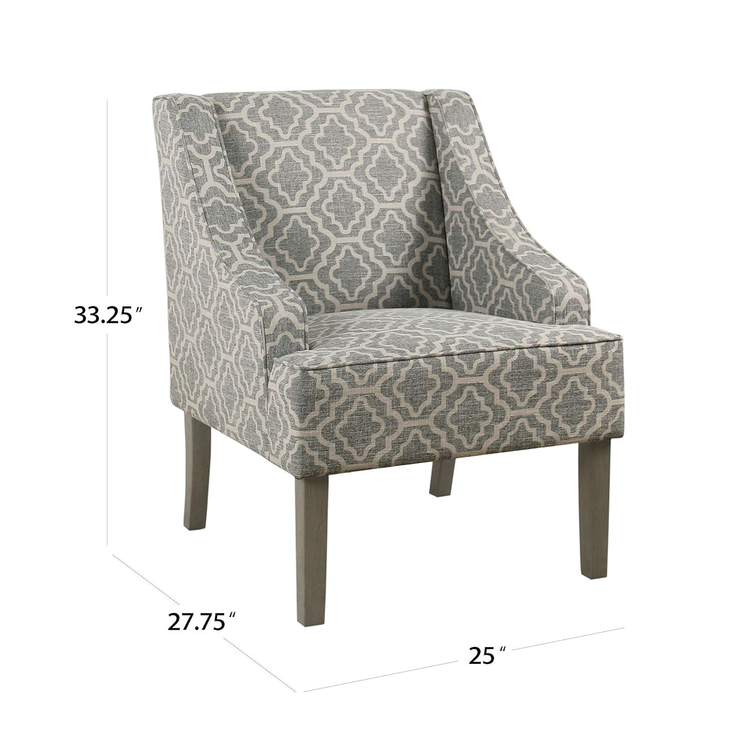Classic Swoop Accent Armchair Brindle Gray- HomePop