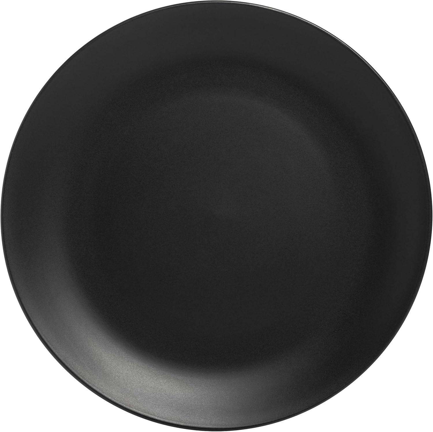 Black Matte Ceramic 16-Piece Dinnerware Set, Service for 4