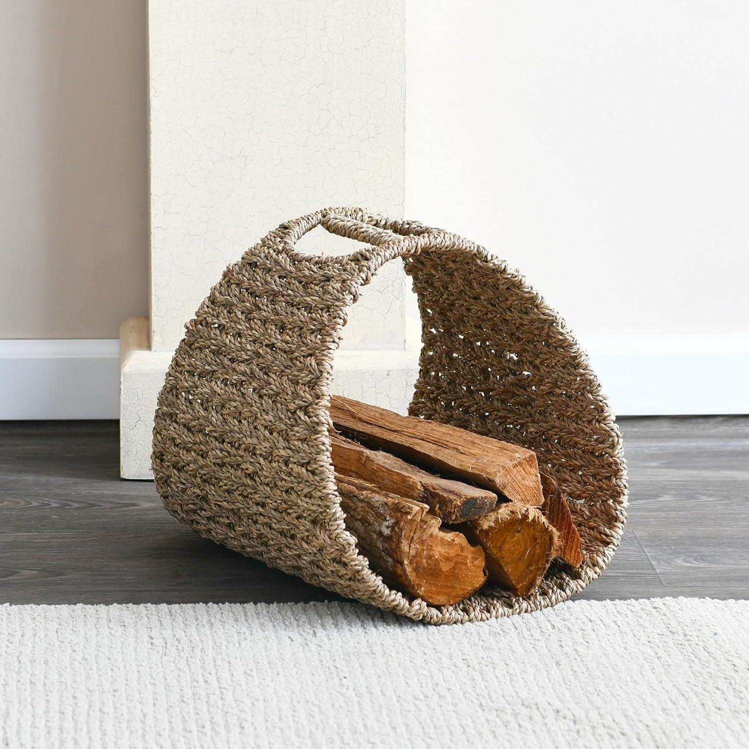 Household Essentials Oval Magazine Rack Seagrass