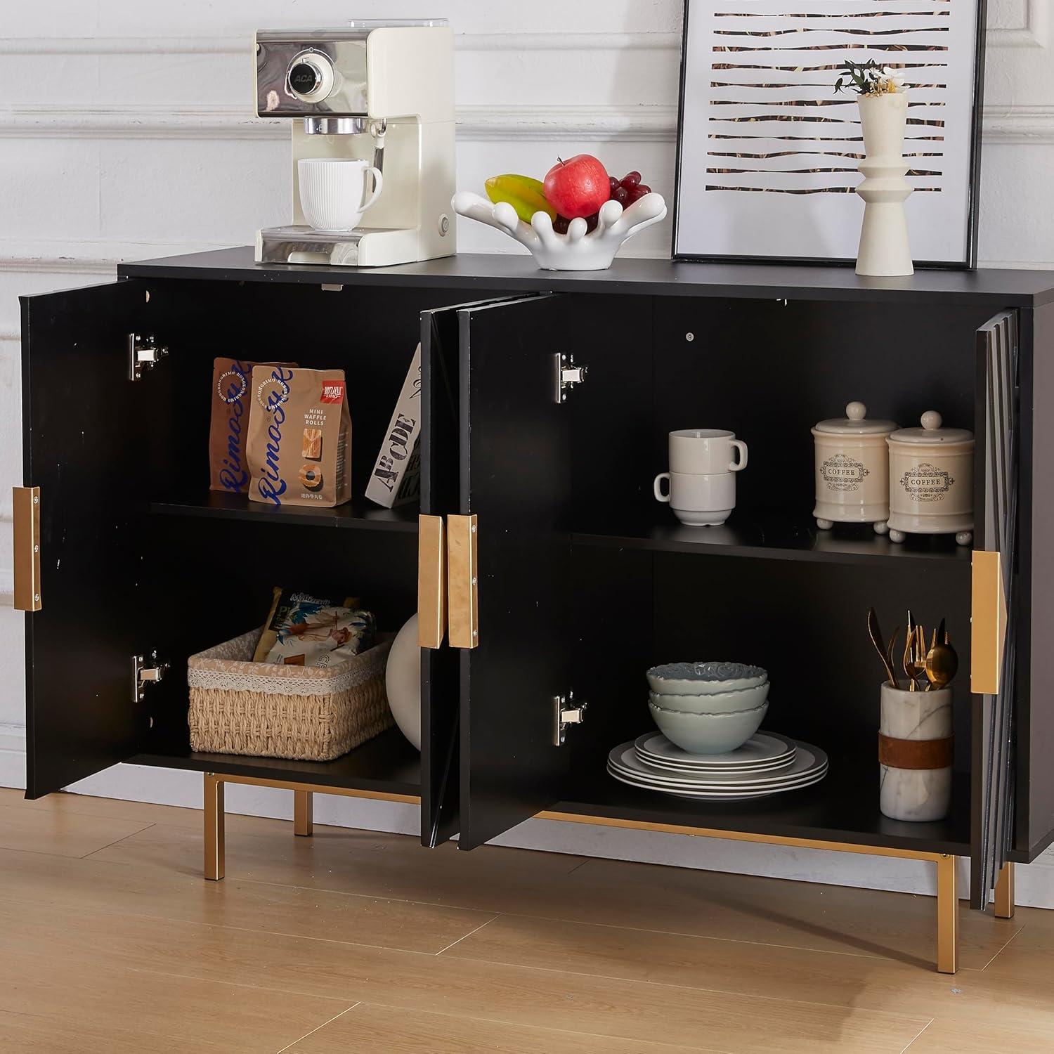 Mercer41 47.2" Accent Cabinet With 3D Geometric Doors