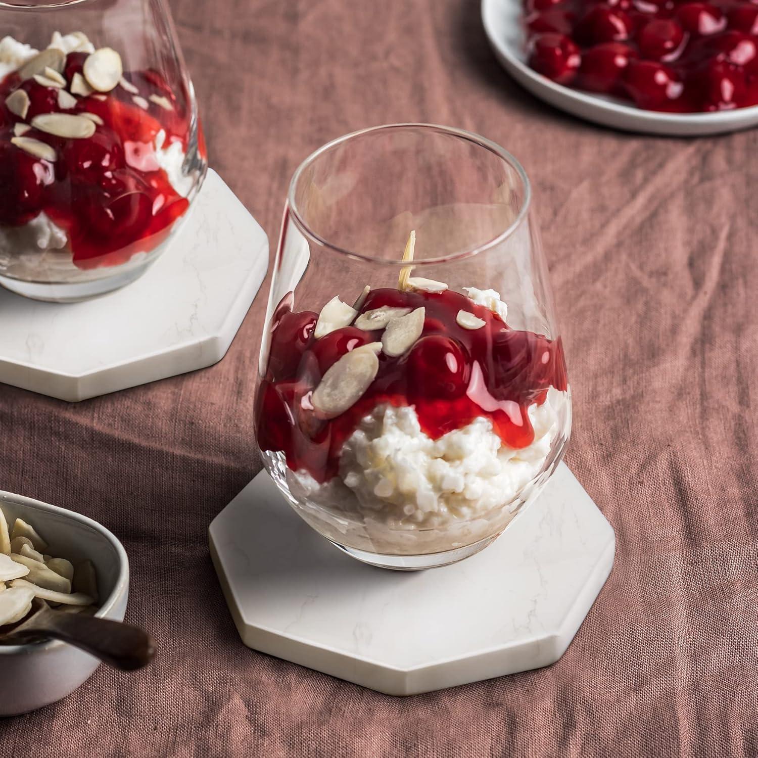 Mercer41 Raniyha Marble Round Coaster 4-Pack