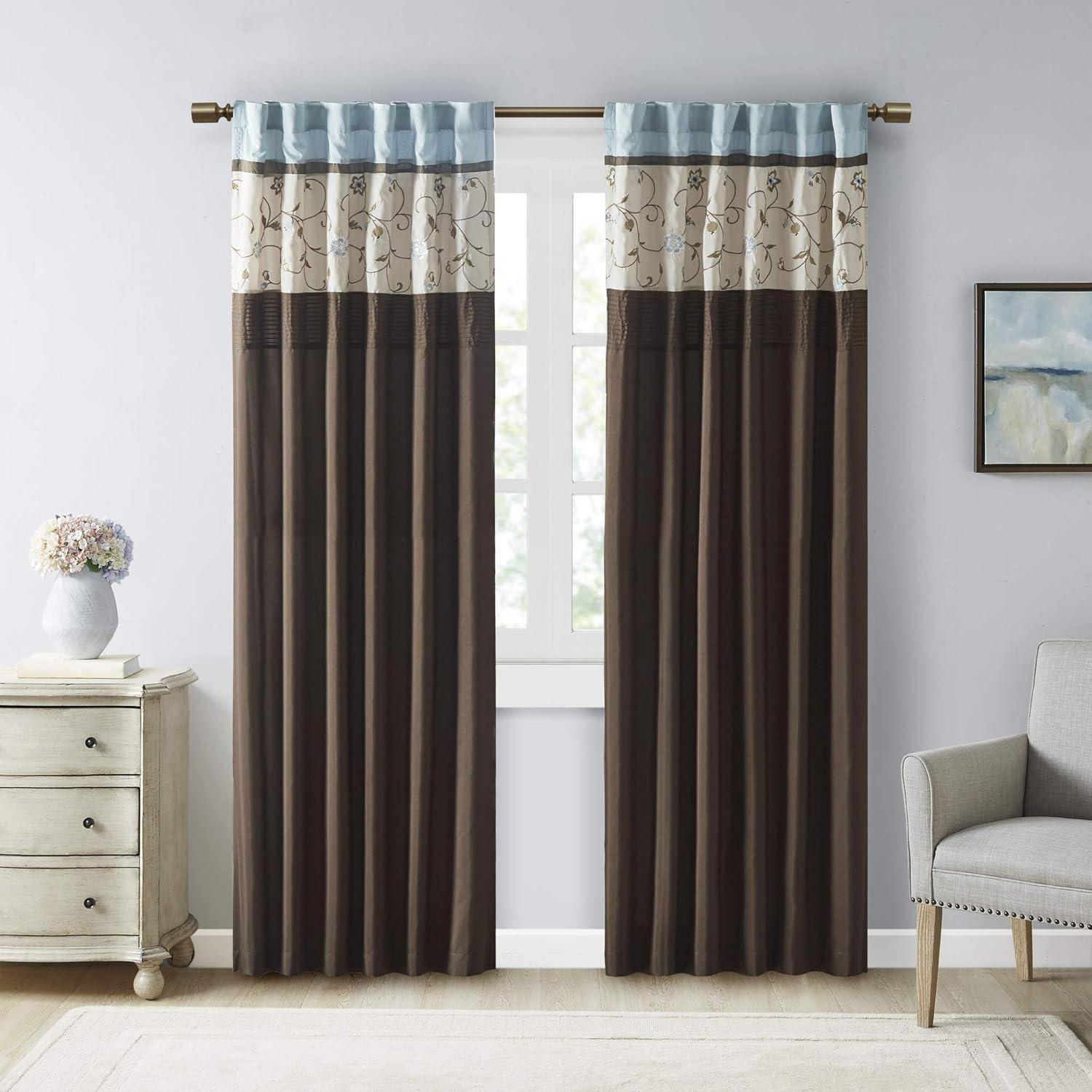Madison Park Serene Embroidered Single Curtain Panel & Reviews | Wayfair