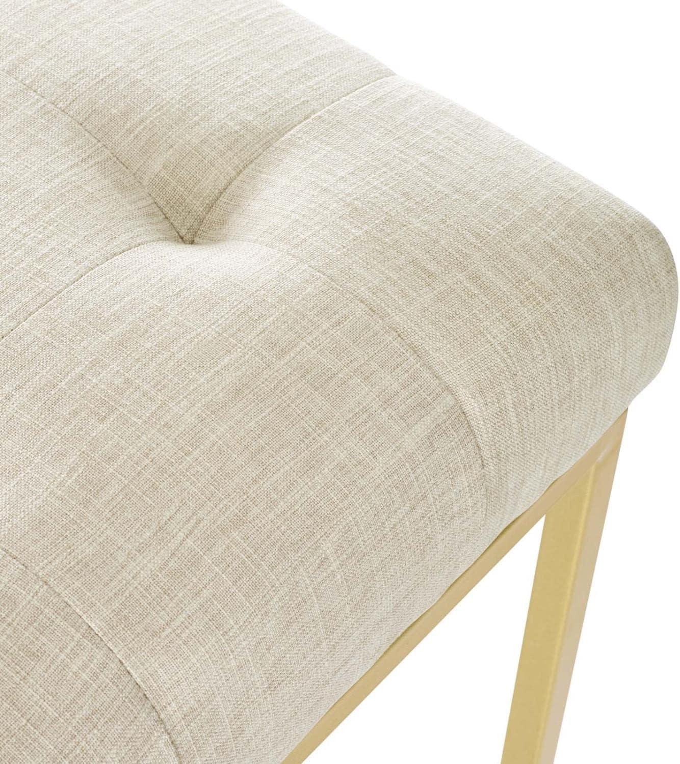 Modway Privy 18.5" Stainless Steel Polyester Dining Accent Chair in Gold/Beige