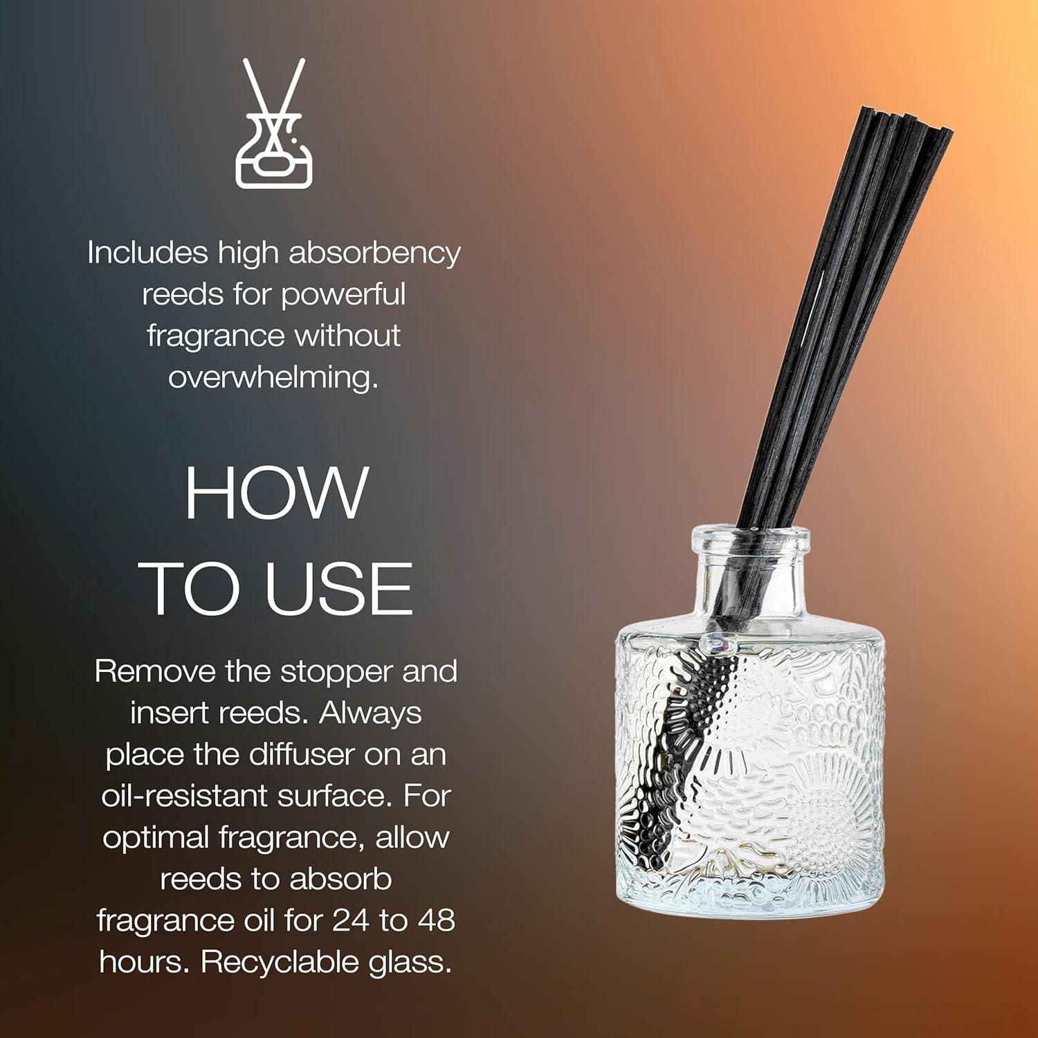 Moso Bamboo Reed Diffuser with Embossed Glass Bottle