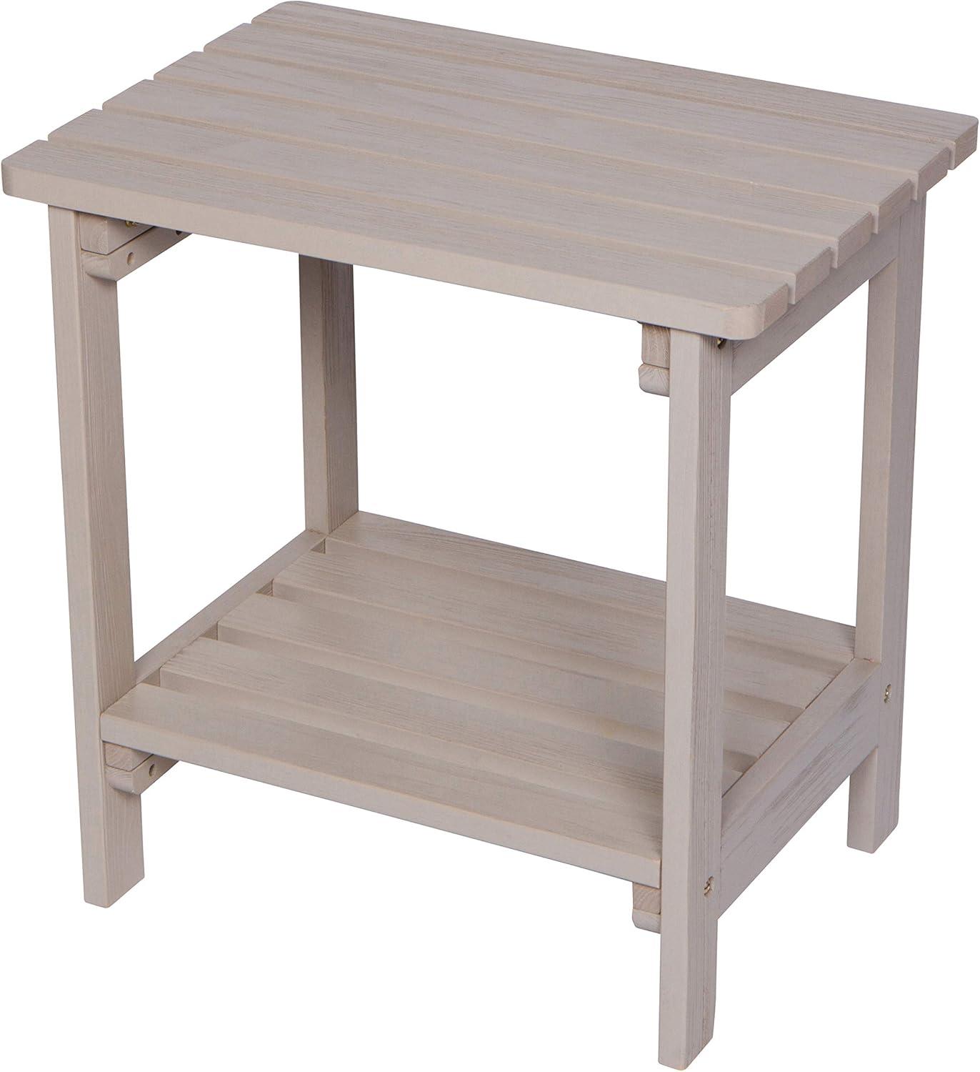 Shine Company Rectangular Traditional Wooden Indoor/Outdoor Side Table in Gray