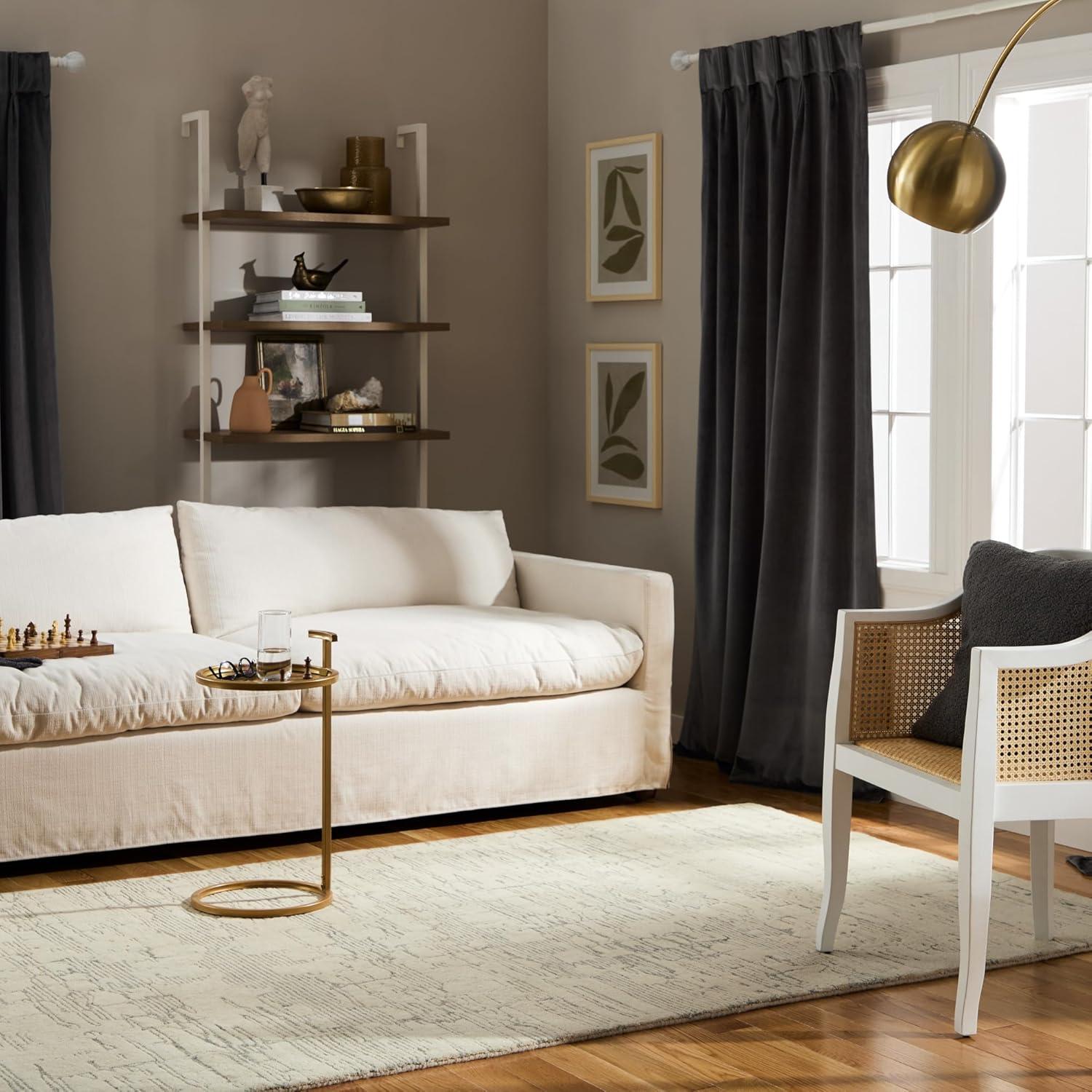 Town & Country Luxe Remin Abstract Line Art Handcrafted Area Rug Beige/Blue