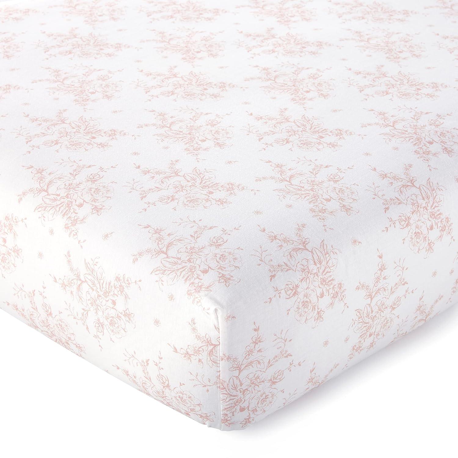 Blush Velvet Organic Baby Girls' Reversible Crib Bedding Set