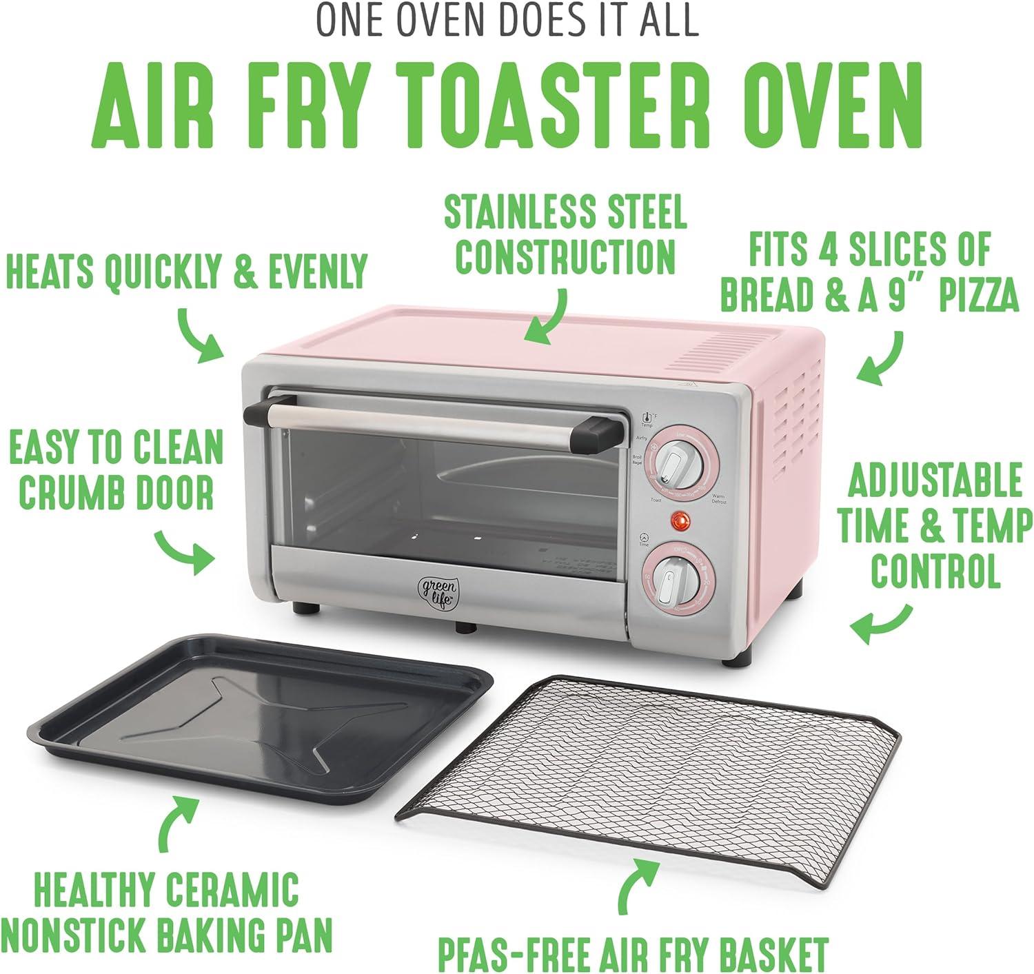 GreenLife Air Fry Toaster Oven | Pink