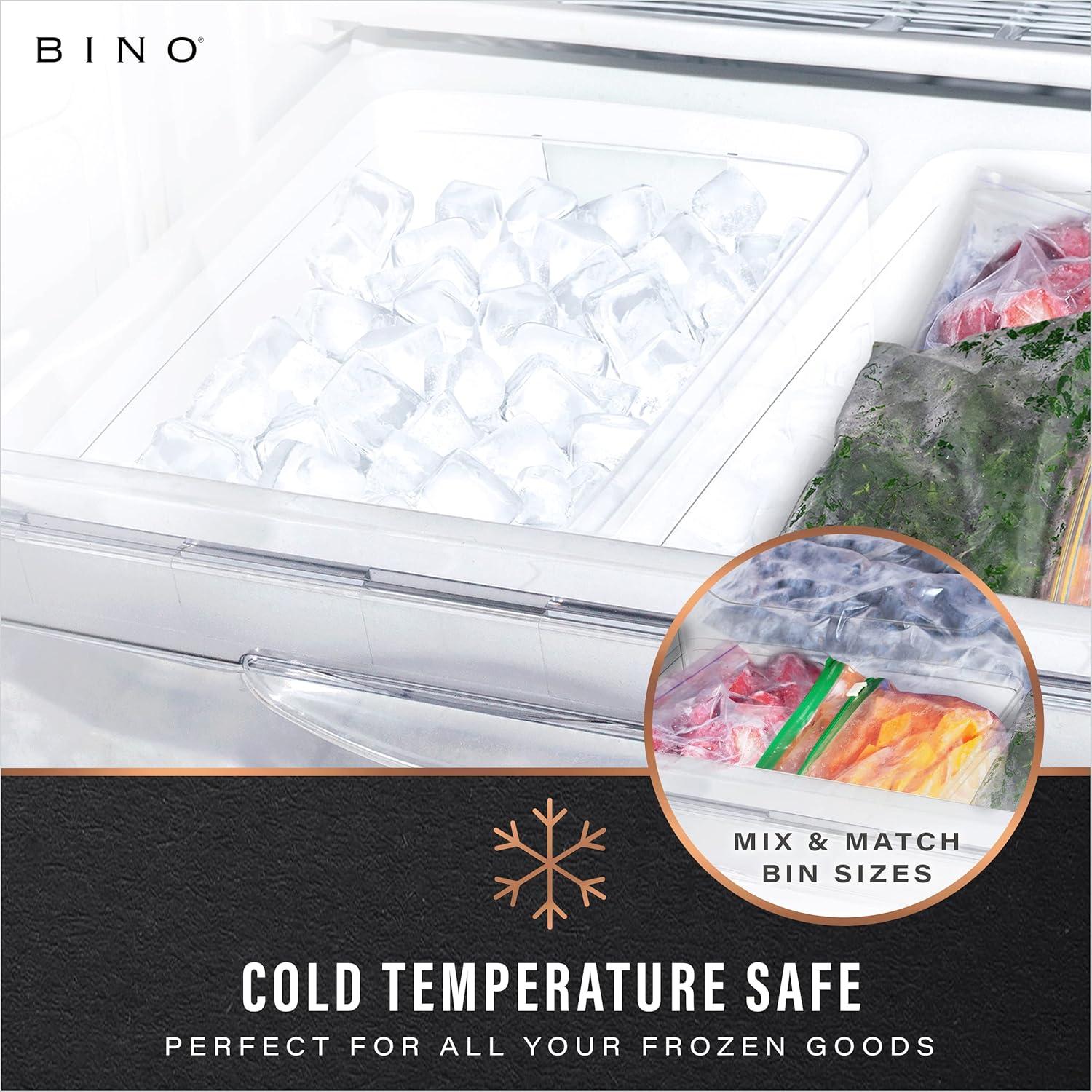 BINO | Plastic Storage Bins, X-Small - 5 Pack|THE LUCID COLLECTION | Multi-Use Organizer Bins | Built-In Handles | BPA-Free | Clear Storage Containers | Fridge Organizer | Pantry & Home Organization