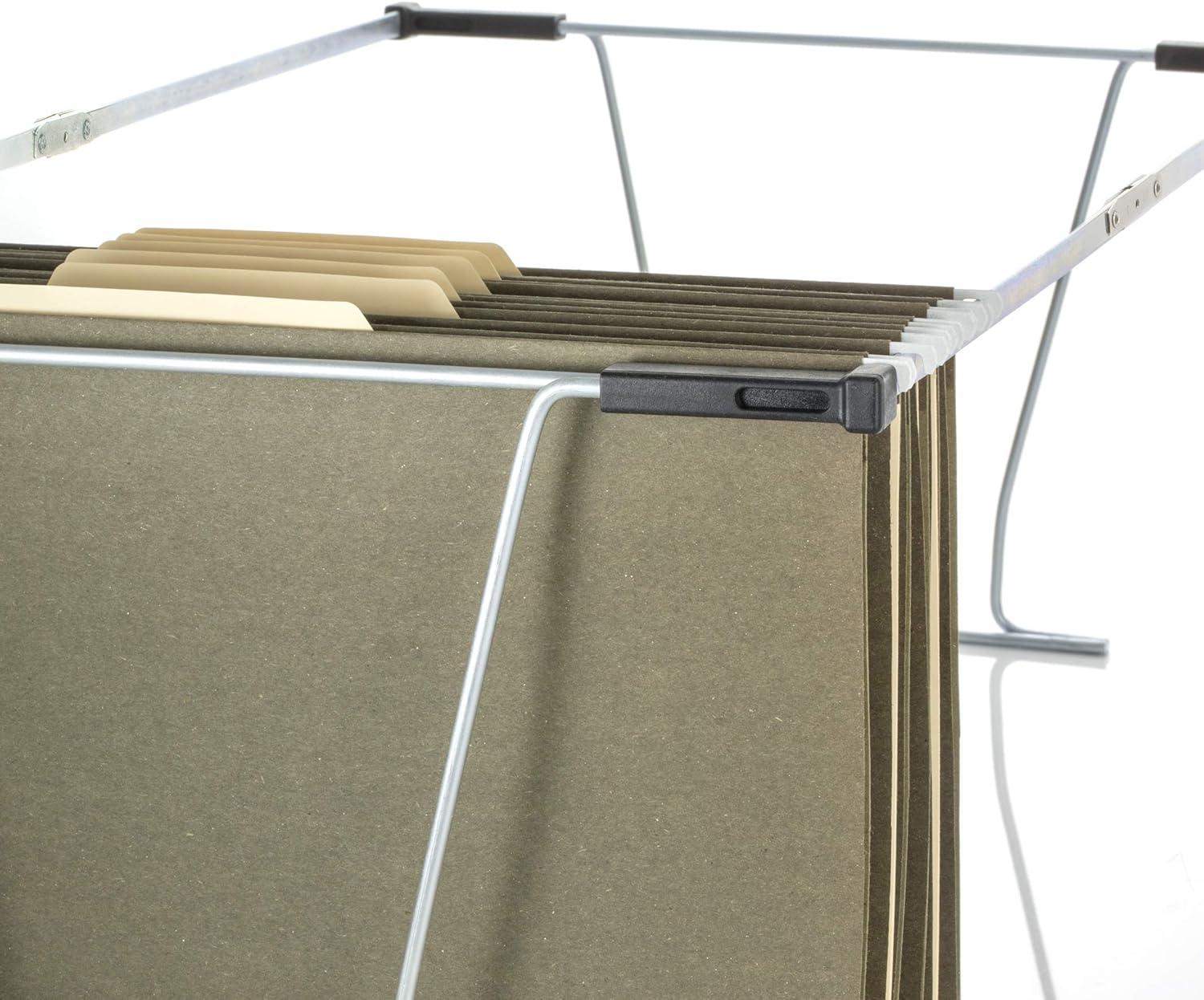 Officemate 91966 Hanging File Folder Frame, Adjustable Letter/Legal Size, Steel, Silver, 1 Set