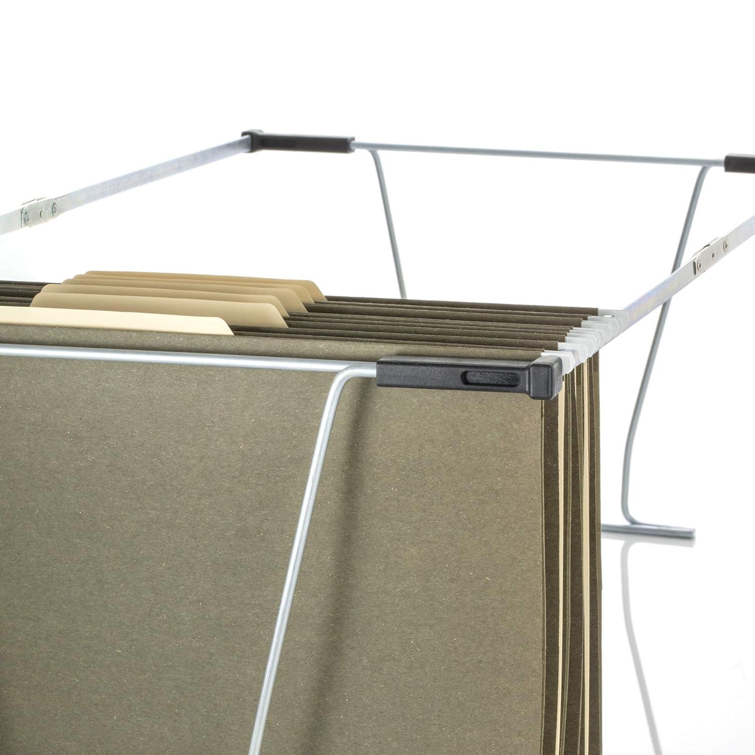 Officemate 91966 Hanging File Folder Frame, Adjustable Letter/Legal Size, Steel, Silver, 1 Set