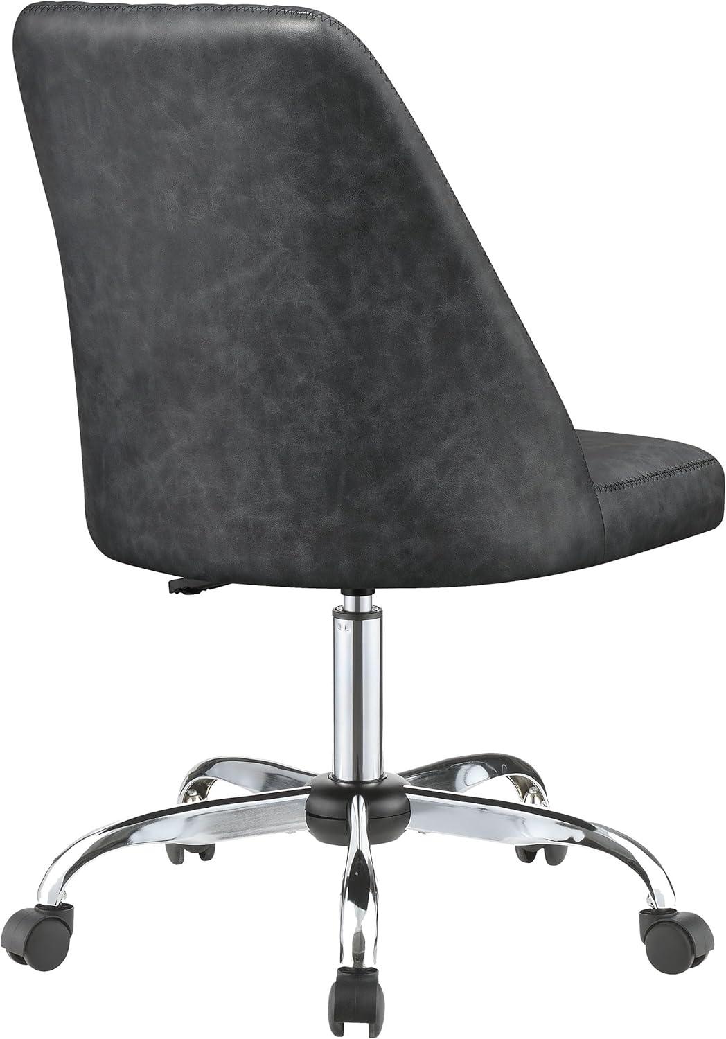 Coaster Althea Upholstered Tufted Back Faux Leather Office Chair in Gray