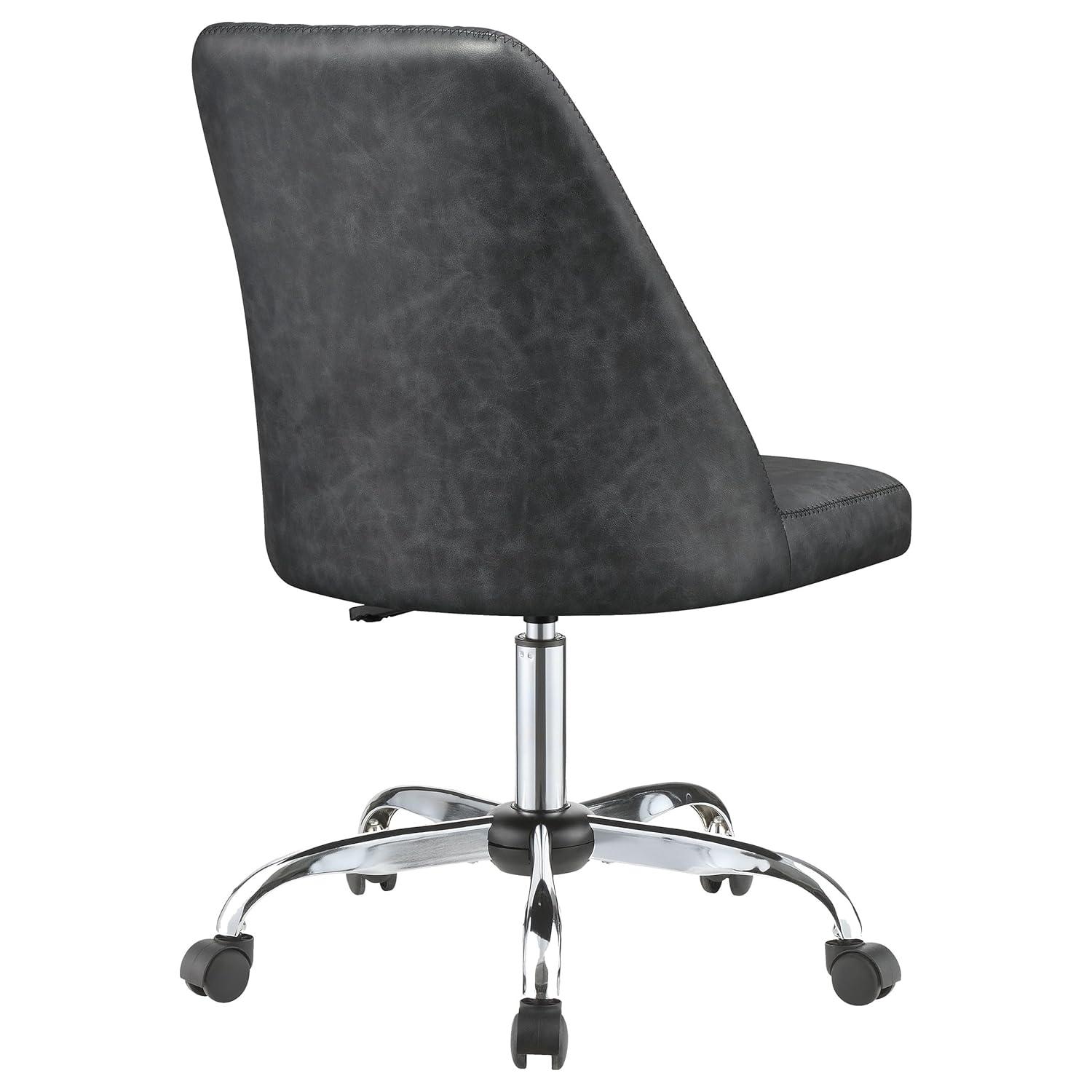 Coaster Althea Upholstered Tufted Back Faux Leather Office Chair in Gray