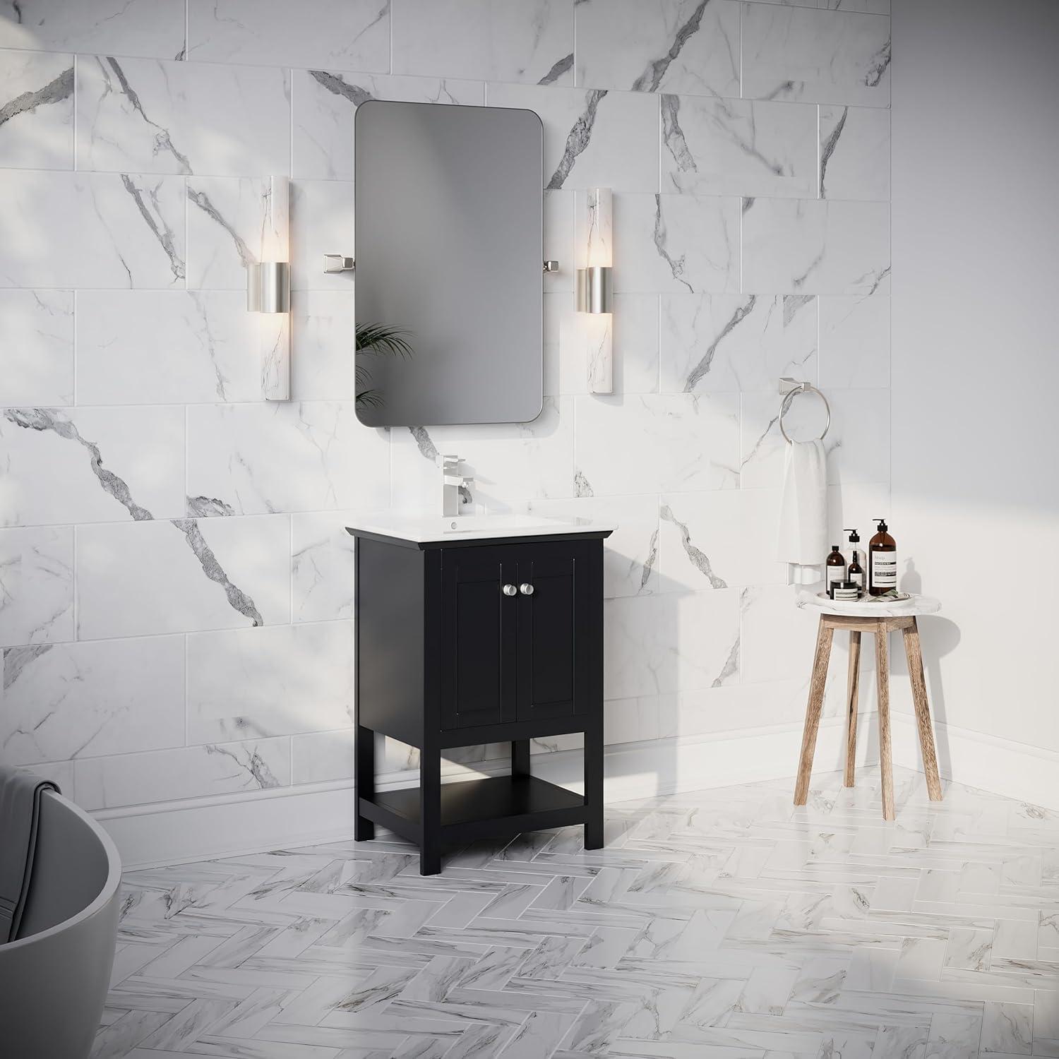 Manchester 24" Freestanding Single Sink Bathroom Vanity with Integrated Sink (Faucet Not Included)