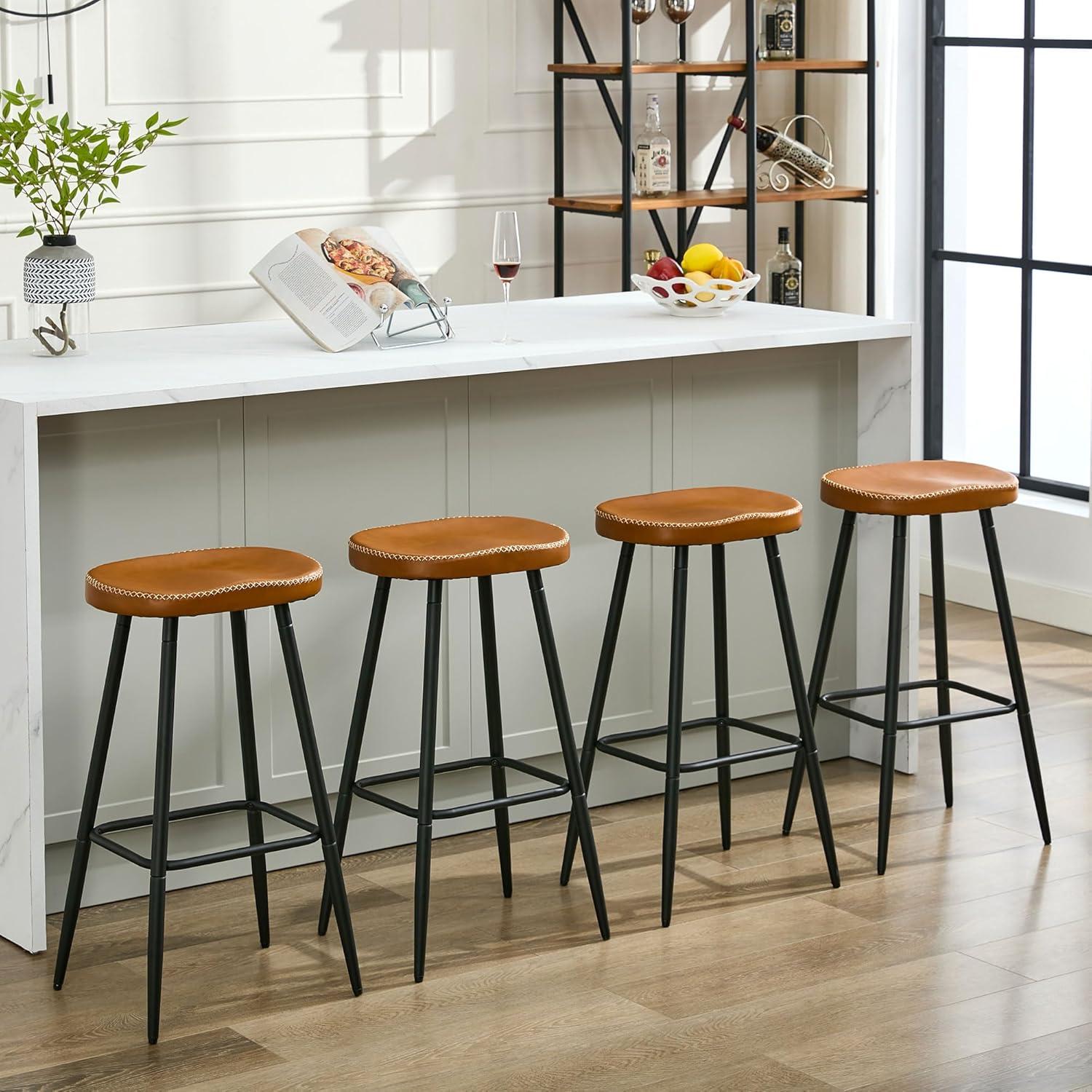 Swivel Backless Counter Height Bar Stools(Set of 2)