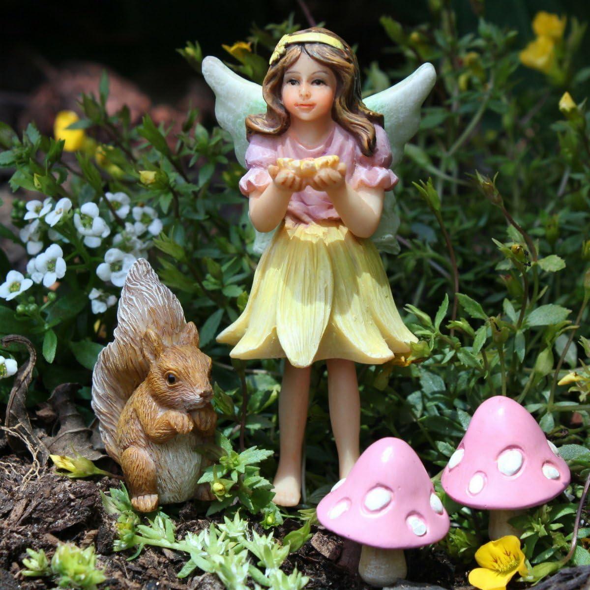 PRETMANNS Fairy Garden Accessories with Garden Fairy Figurines - Adorable Fairies for Fairy Gardens, Cute Fairy Garden Miniatures with a Fairy Furniture Kit C21