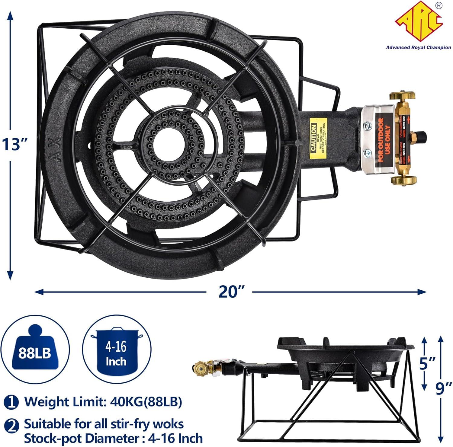 Heavy-Duty Black Cast Iron Single Burner Propane Stove