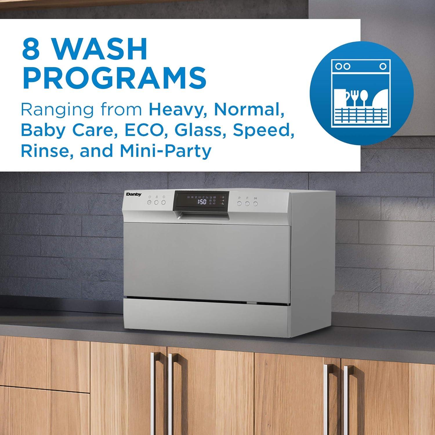 Danby DDW631SDB 6 Place Setting Countertop Dishwasher in Silver