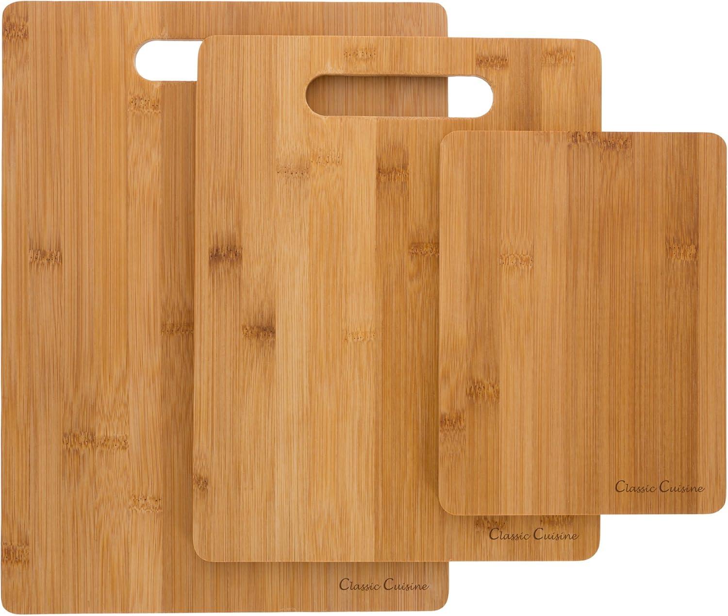 Classic Bamboo 3-Piece Rectangular Cutting Board Set