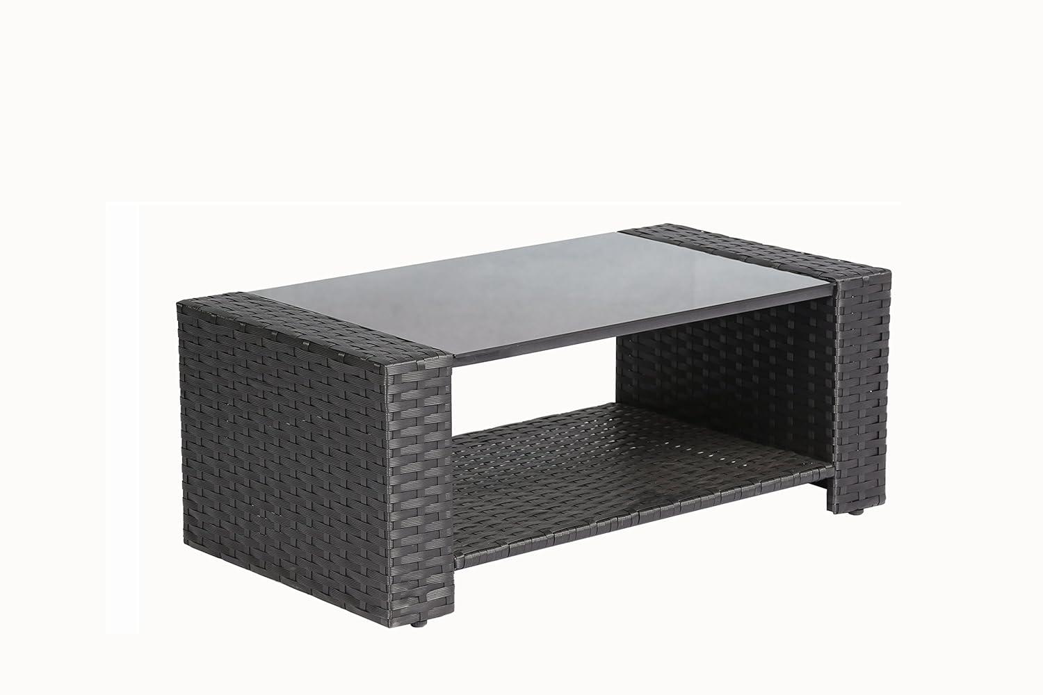 Baner Garden Complete Patio 4 Piece Rattan Wicker Conversation Set