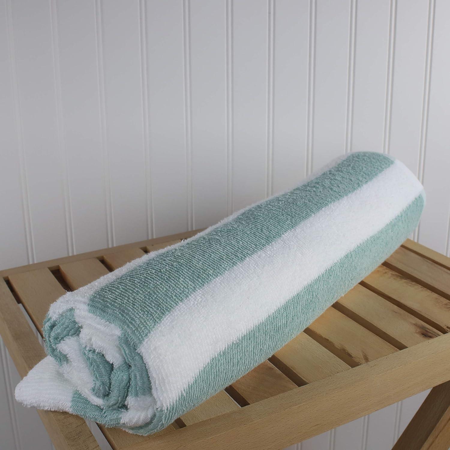 Fibertone 4-Piece Cabana Beach Towel Set, Seafoam (70x30)