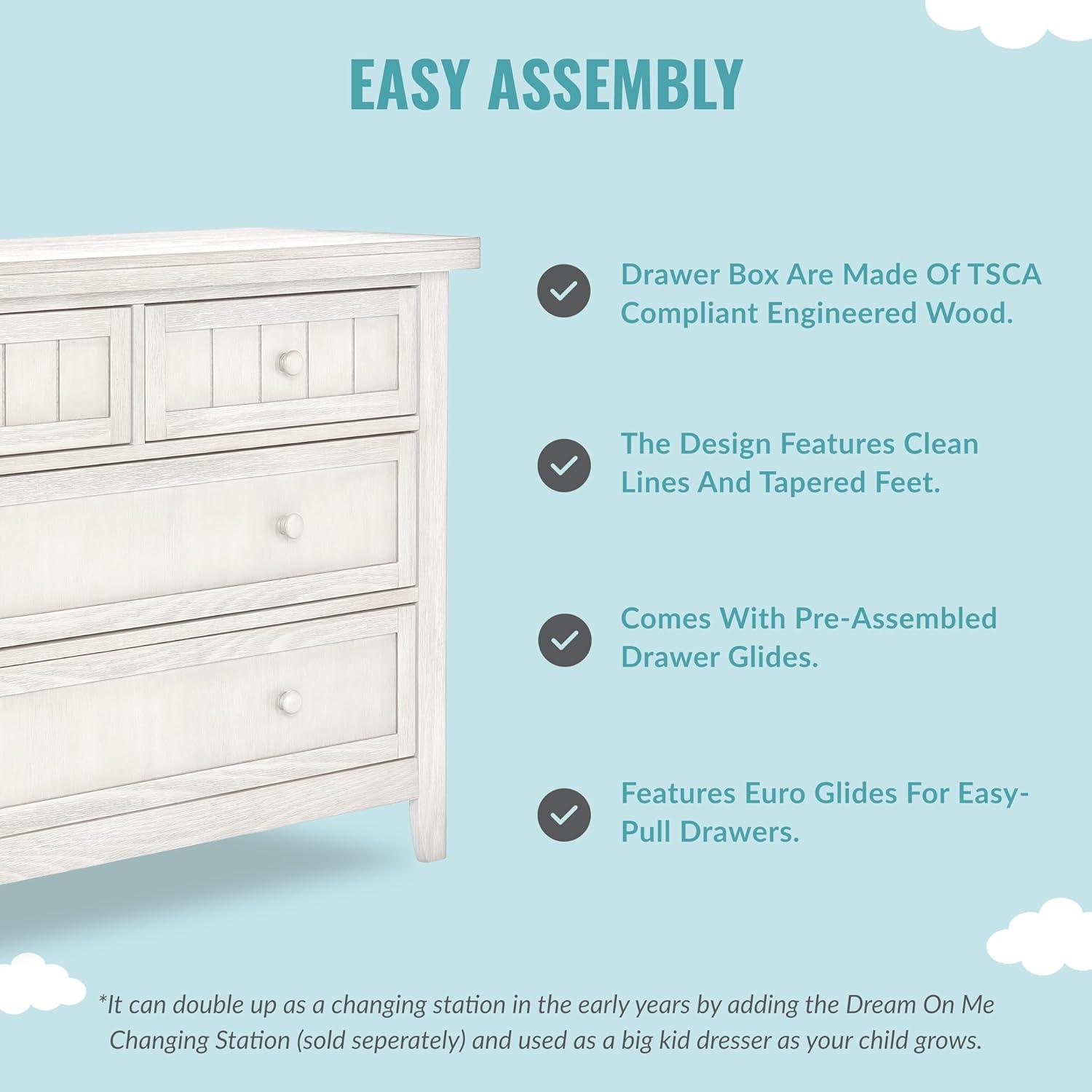 Dream On Me Maple Double Dresser, White