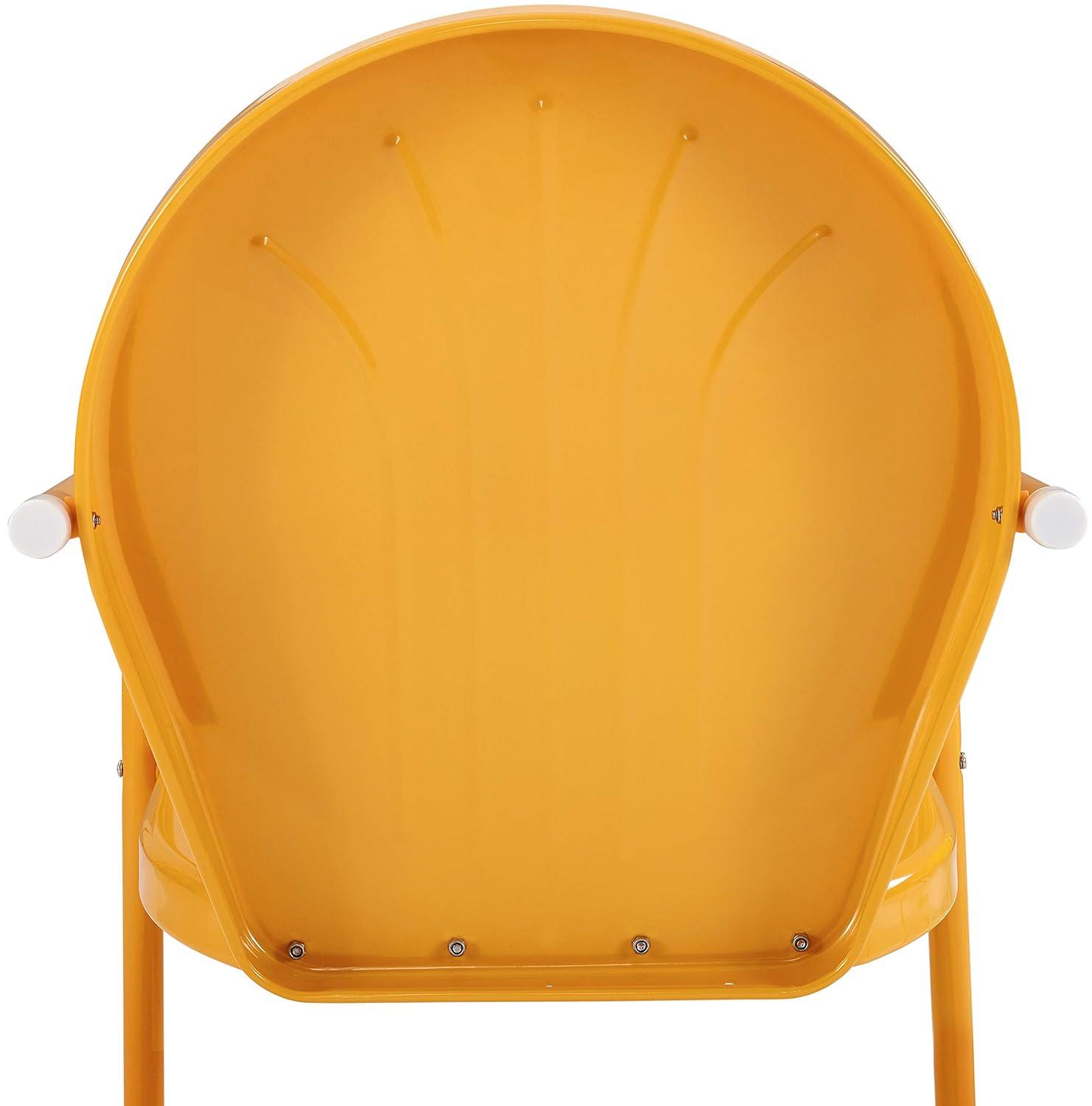 Crosley Furniture Griffith Outdoor Chair, Retro Metal Patio Chairs for Dining, Porch, Deck, Balcony, Tangerine