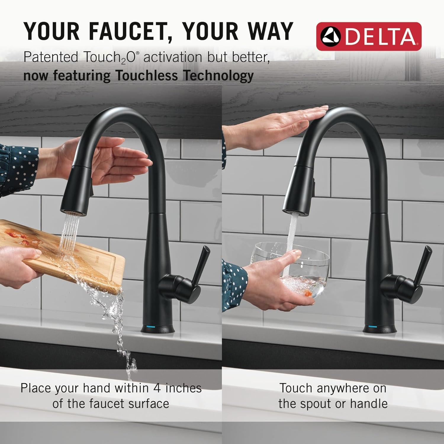 Delta 9113TL-BL-DST Essa Touch2O Kitchen Sink Faucet with Touchless Technology