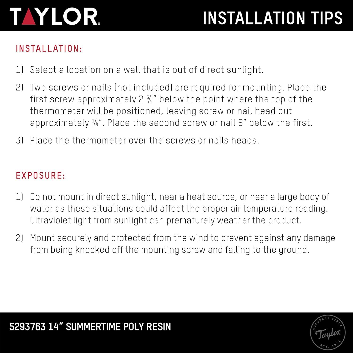 Taylor Summertime Poly Resin Clock and Thermometer,14 Inch, Blue & Reviews | Wayfair